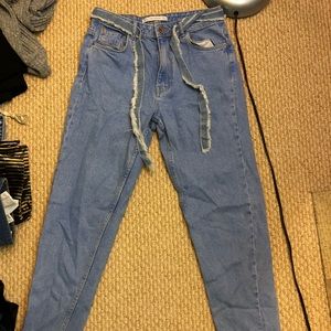 Relaxed Fit Light Wash Zara Blue Jeans